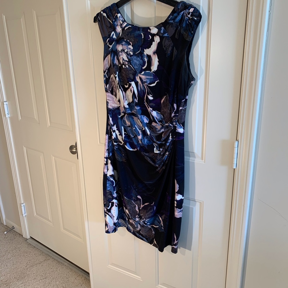 Ralph Lauren sleeves black print dress